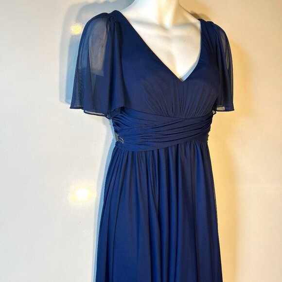 David's Bridal Navy Blue Maternity Wedding Dress - Picture 3 of 10